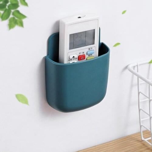 Wall-mounted Holder TV Air Conditioner Remote Control Storage Box Bracket Mobile Phone Storage Rack for Glass Tiles Wood Panels