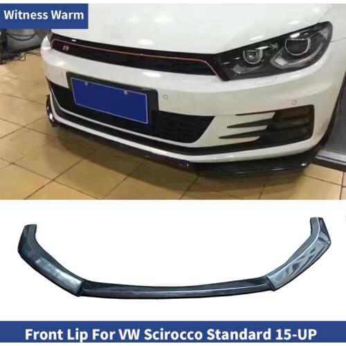 For Scirocco Carbon Fiber Front Bumper Lip Chin Spoiler for Scirocco 2015 - UP Standard bumper