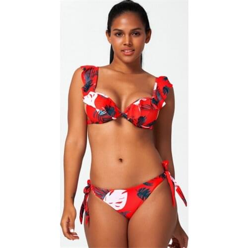 Sexy Tight-Fitting Halter Flashing Multicolor Lace Shoulder Strap Split Bikini 2021 New European And American Swimsuit Women