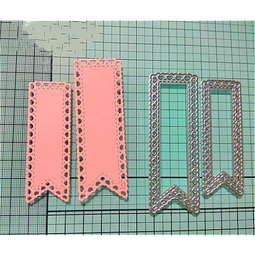 Heart Lace Banner Tag Stitched Dies Metal Cutting Dies Stencil for DIY Scrapbooking album Embossing Craft Dies Paper Cards Tool