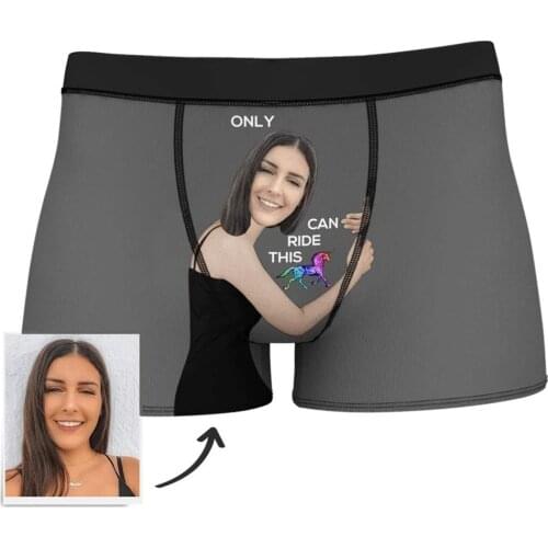 Custom funny Girlfriends face Shorts wife Love Hug Boxer Christmas gift Valentines Day husband briefs brihtday underwear gifts
