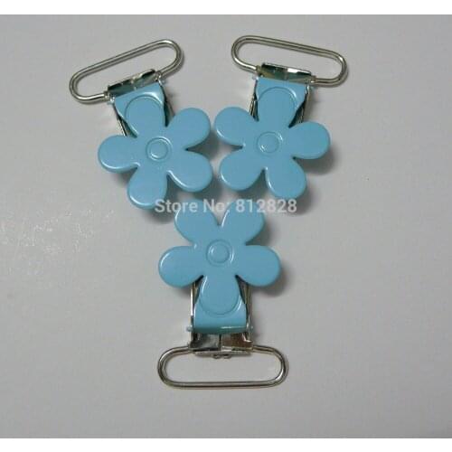 25pcs Blue Color Flower Suspender Clips