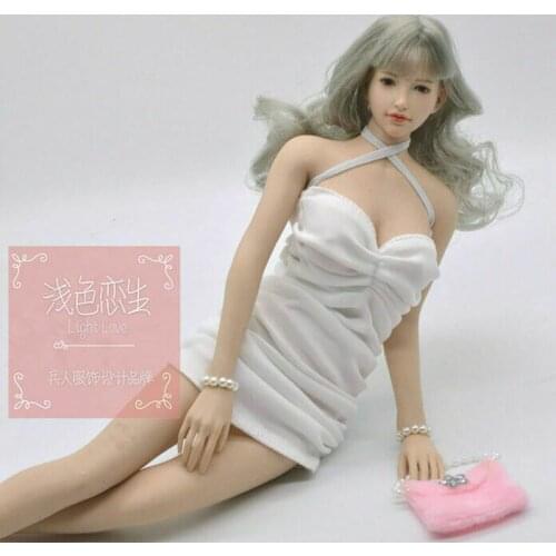 1/6 White Sling Skirt Dress Clothes Accessories Fit 12" Female PH TBL JO UD Action Figure Body