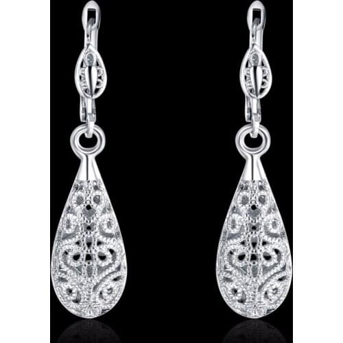 Wholesale for women WHITE gold color Charm Cute Retro Pretty Drop Earring free shipping Fashion Jewelry