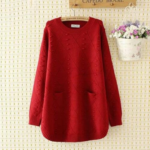 Plus size autumn winter O-Neck women Knitted pullovers 2019 pink & dark red & black hollow out ladies sweater wool female 4XL