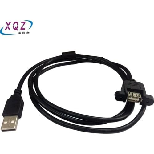 1.5M USB extension cable mout screw USB2.0 male to female A/F panel pure copper pvc black jacket