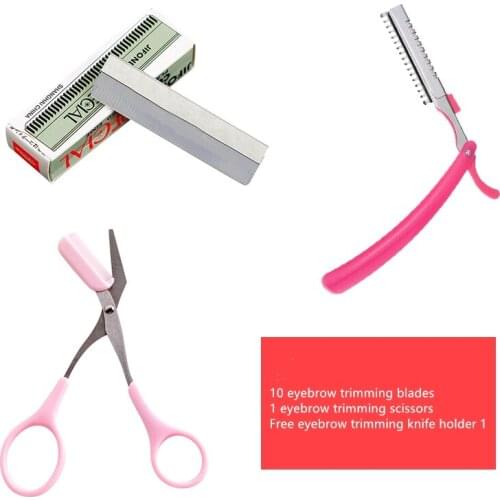1pcs Eyebrow Trimmer Scissors With Comb Hair Removal Shears Comb Grooming Cosmetic Eyebrow trimming Tools Makeup Accessories