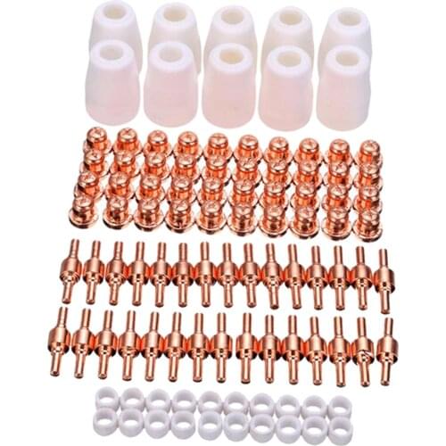 100Pcs PT-31 LG-40 consumables Air Plasma Cutter Cutting Nozzles Electrode Tip Torch Consumable Kits 40A Fit For LGK-40 CUT-40