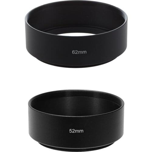 2 Pcs Mount Standard Metal Lens Hood for Canon Nikon Pentax Sony Olympus, 52mm & 62mm