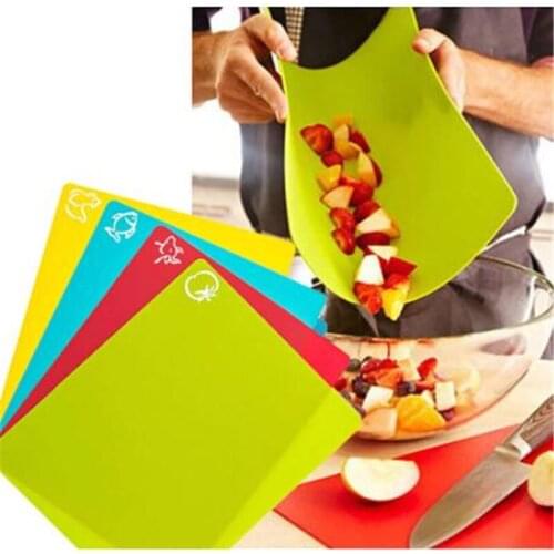 4PCS Portable Cutting Mat Color Kitchen Cutting Board Easy To Clean Modern Cutting Board Non-slip Non-stick