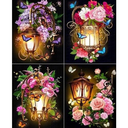 5d Diy Diamond Painted Flower Full Diamond / Round Diamond / Square Diamond / Mosaic Decoration / Flower Painted Streetscape