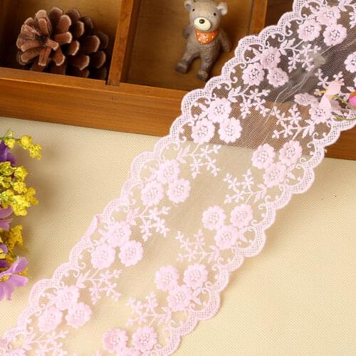Free Shipping 5 Yard/pack 5 Color Cotton Embroidery 10cm Lace Fabric Diy Hair Accessory Material Lace RS637