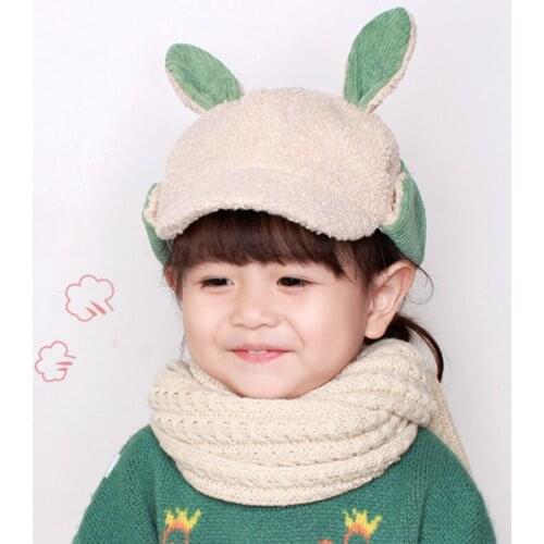 Baby Winter Warm Hat Cap Lamb Wool Knitted Earflap Earmuffs Cute Rabbit Design Toddler Kids Boy Girl Plush Hat High Quality