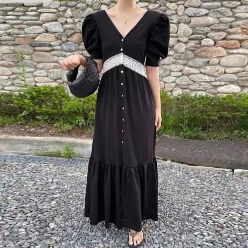 Designed Lace Embellished Long Sweet Dress