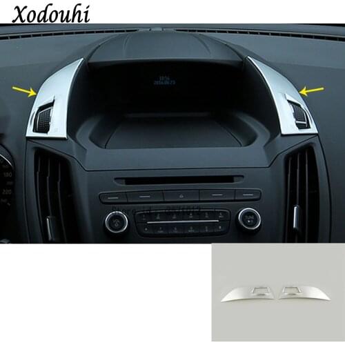 For Ford Kuga Escape 2017 2018 2019 2020 Car ABS Silver Inner Middle Handbrake Shift Stall Paddles Cup Switch Frame Trim 2pcs