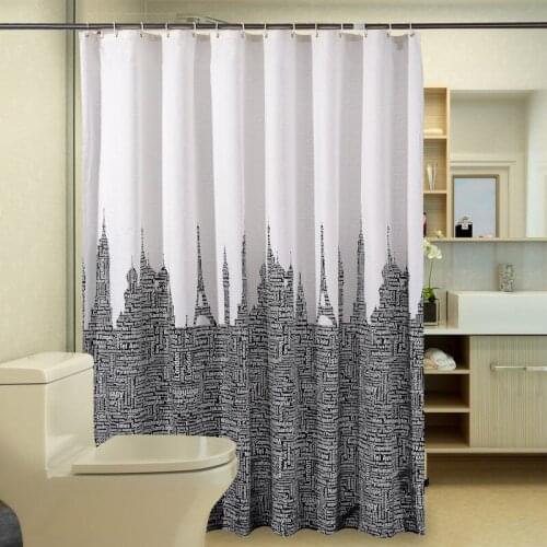 Shower Curtain Alphabet Tower High-end Hotel Thick Waterproof Polyester Home Bathroom Shower Curtains