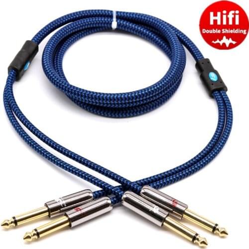 Double 1/4 inch TS Mono 6.35mm male Audio Cable for Guitar Organ Amplifier Mixer Console Interconnec Cord 1m 2m 3m 5m