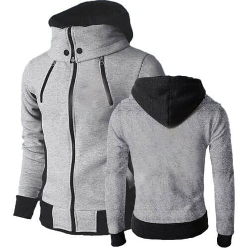 Mens Winter Hoodie Jacket Zipper Decoration Warm Windbreaker Tops Male Casual Fitness Clothing Oversize Outwear Tracksuit