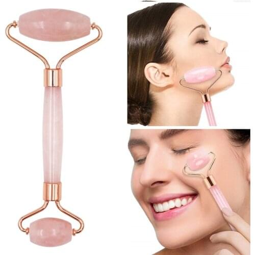 Natural Jade Stone Facial Massager Roller Guasha Board Scraper Set Face Lift Skin Relaxation Slimming Beauty Neck Thin Lift