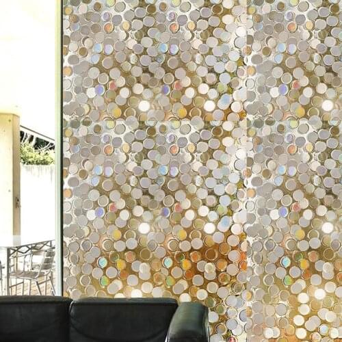 New Electrostatic Glass Film 3D Cobblestone Colorful Effect Home Window Decorative Frosted Glass Stickers 1000x450x1mm