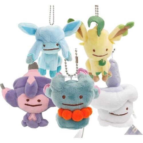 New 20Pcs Ditto Metamon Leafeon Glaceon Poipole Litwick Misdreavus 3-4" 8-10CM Plush Doll Keychain Pendant