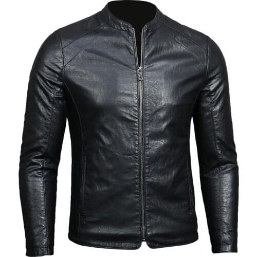2018 new spring mens leather jacket jaqueta de couro masculino Slim youth students trend short leather jacket XD198
