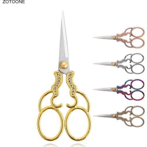 Vintage Stainless Steel Paper-cut Embroidery Scissors Multicolor DIY Handmade Pointed Thread Fabric Scissors for Sewing G