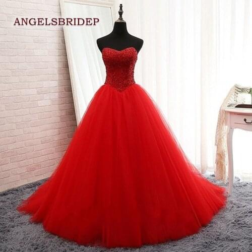 Charming Red Wedding Dresses Vestido De Noiva Sexy Sweetheart Sparking Beaded Bohemian Formal Bridal Gowns Bride Dress