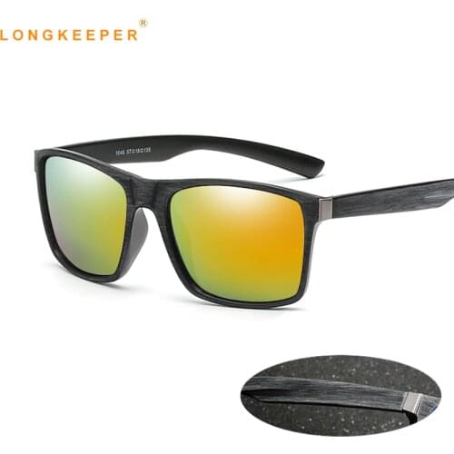 Snelle Planga Imitate Bamboo Sunglasses Men Polarized Yellow Wooden Sunglasses Driving Googles Glasses lunette de soleil homme