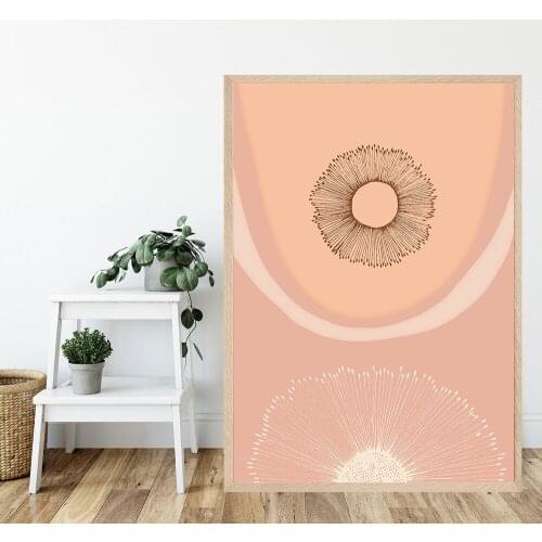 Boho Poster Abstract Canvas Painting Line Drawing Sun Wall Art Print Mid Century Modern Posters And Prints Bedroom Decoration
