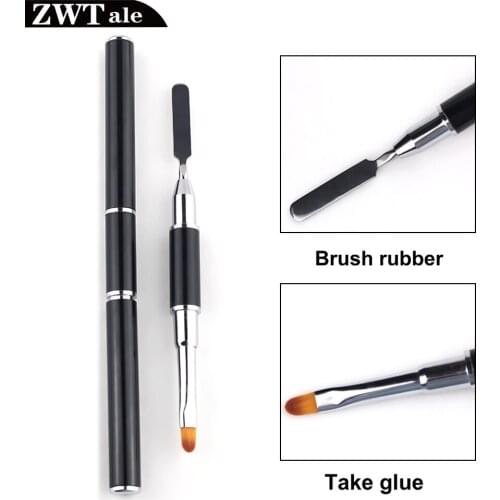 Rosemary Dual Head Nail Art Acrylic UV Poly Nail GEL Extension Builder Drawing Pen Brush Removal Spatula Stick Manicure Tool