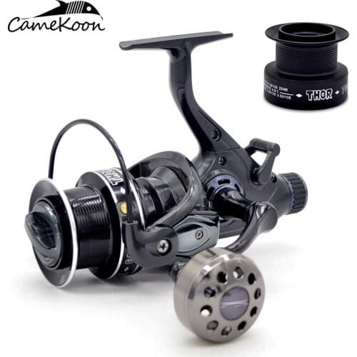 CAMEKOON Carp Fishing Reel with Extra Spool Front and Rear Drag System Saltwater Spinning Fishing Reel