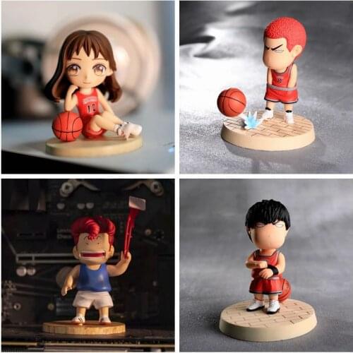 Slam Dunk Hanamichi Sakuragi Kaede Rukawa Haruko Akagi Q ver PVC Figure Toys Car Decoration 10cm