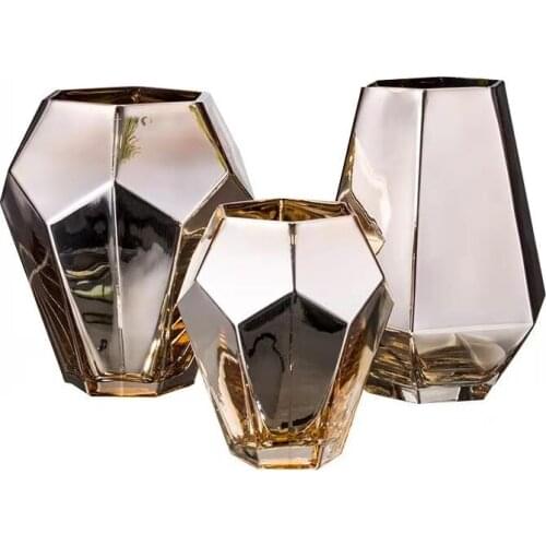 Diamond Star Glass Vase False Flower Dry Flower Arrangement Container Living Room Vases Decoration Rooms Decorations Salon