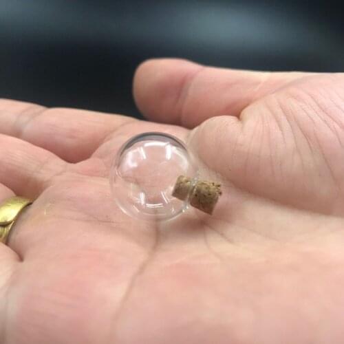 16mm clear glass round ball bottle with cork glass vial pendant necklace perfume oil glass globes bubble dome diy wedding decor