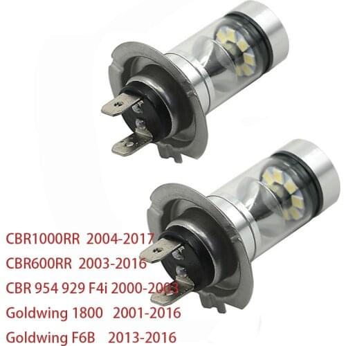 H7 LED Headlight Bulb White For Honda CBR600RR 03-16 CBR1000RR 04-17 Goldwing 1800 GL1800 01-16 CBR 954 929 F4i 00-03 F6B 13-16