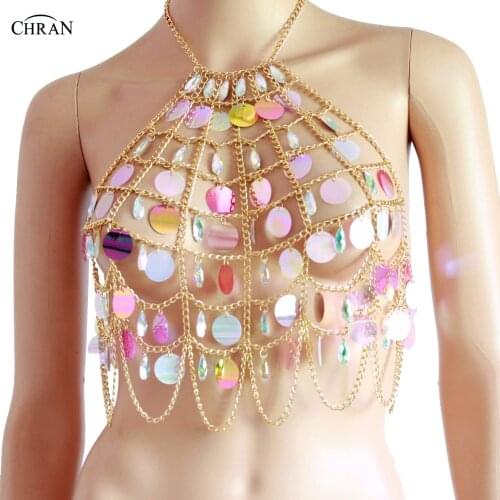 Crystal Diamante Cropped Bustier Cami Top Women Beaded Chain Bra Sexy Club Wear Outfits Corset Tops Festival Sequined Tank Tops