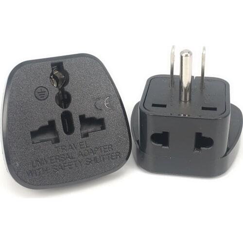 Universal Black White AU EU UK US to USA travel adapter plug Japan United States Canada Philippines power plug socket connector