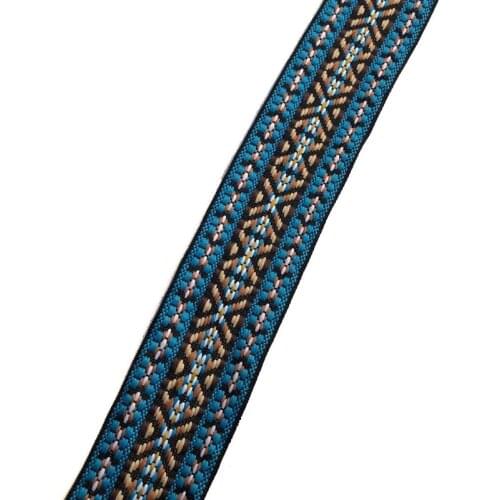 10yards/lot wide 5CM Woven Jacquard Ribbon geometric totem blue for clothing accessory ZH-4910