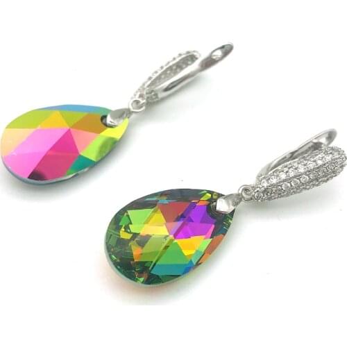 11.11 Trendy Accessories Teardrop Earrings with Austrian Crystal for Women Party Wedding New Long Drop Dangle Earing Girl Gift