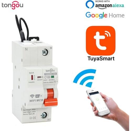1P WIFI Circuit Breaker Timer Remote Control with Overload and Overvoltage/Undervoltage Protection Intelligent Reclosing Switch