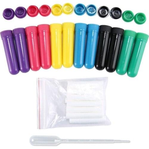 24sets/lot Plastic Aromatherapy Nasal Inhaler Blank tubes Essential Oil inhaler tube with high quality polyester wicks