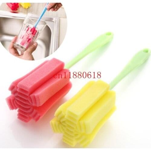 300pcs/lot Free Shipping New Cleaning Brushes For Glass Milk Bottle Family Use Glass Sponge Cup Brush Cheap Cleaning Brush