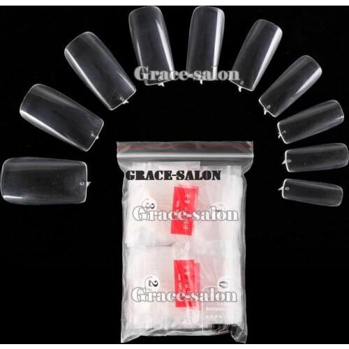 500pcs Transparent Clear False Acrylic UV Gel Full French Nail Art Tips Tools