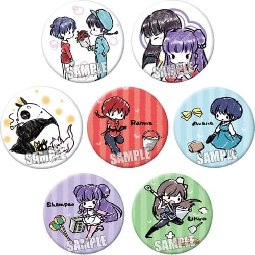 58mm Icons Ranma Nibun-no-Ichi Akane Ranma Kasumi Tendo Iron Icons Badges Brooch