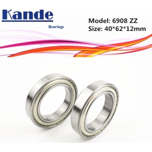 6908 ZZ 2pcs ABEC-1 40x62x12 6908ZZ Thin Section Deep Groove 6908 Ball Bearing 61908