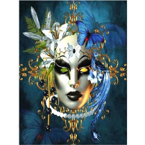 Hallowen diamond art painting women mask mosaic embroidery beauty picture puzzle stones stickers home decor needlework craft diy