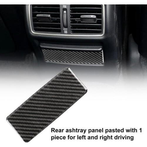 Car Cover Trim Convenient Compact Carbon Fiber Rear Seat Ashtray Panel Sticker for 2014-2020 Infiniti Q50