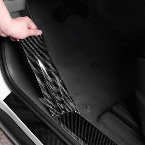 AUTO style threshold carbon fiber sticker car door anti-scratch strip antikick film protector pad door threshold strip Universal