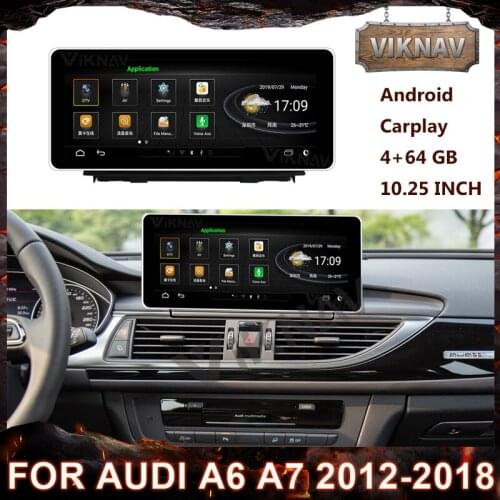 10.25 Inch Car Radio Multimedia Player For AUDI A6 A7 2012-2018 Android Stereo Receiver GPS Navigation HD Screen Tape Recorder